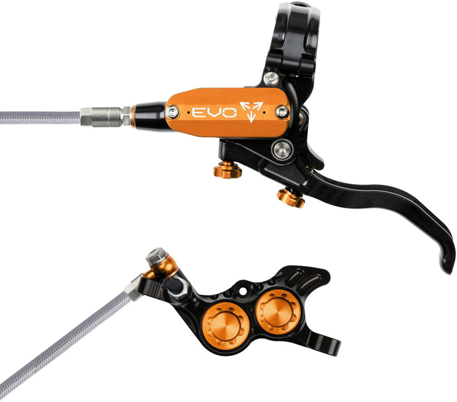 Hope EVO GR4 braided disc brake - Black/Orange - left hand