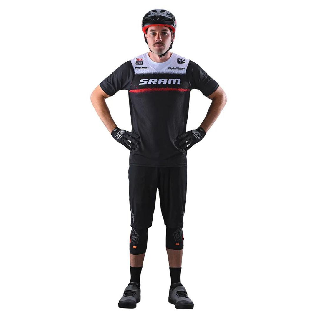 Troy Lee Designs Skyline Air short sleeve jersey — SRAM Roost Black — model view