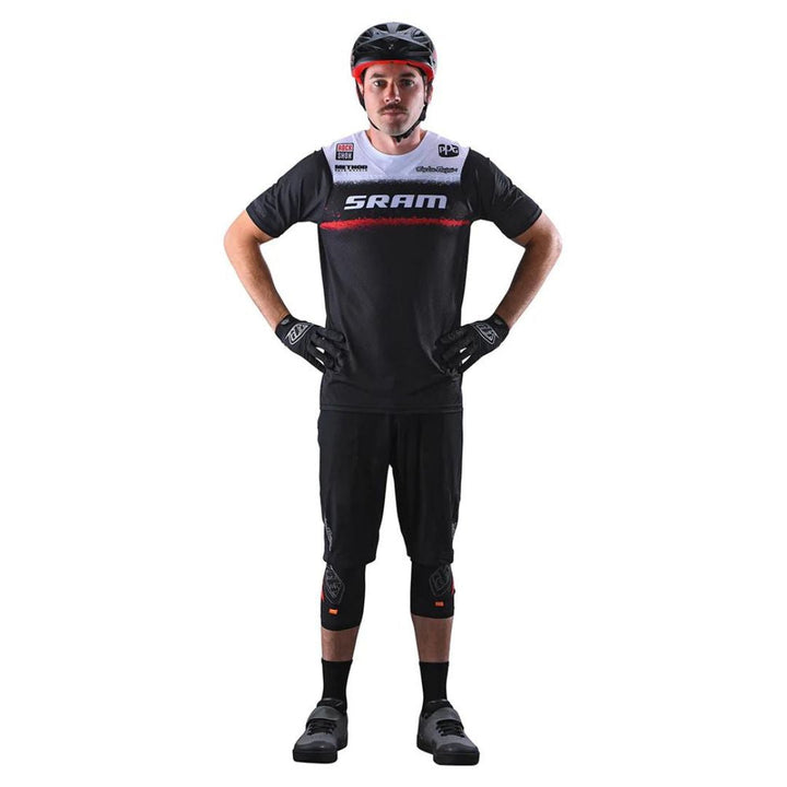 Troy Lee Designs Skyline Air short sleeve jersey — SRAM Roost Black — model view
