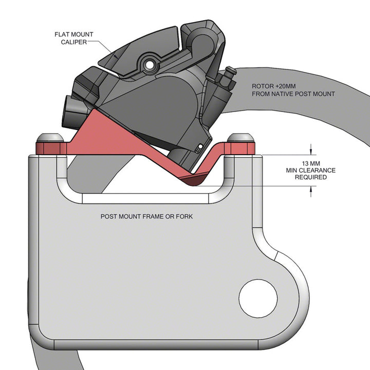 Post Mount to Flat Mount Disc Brake Adapter