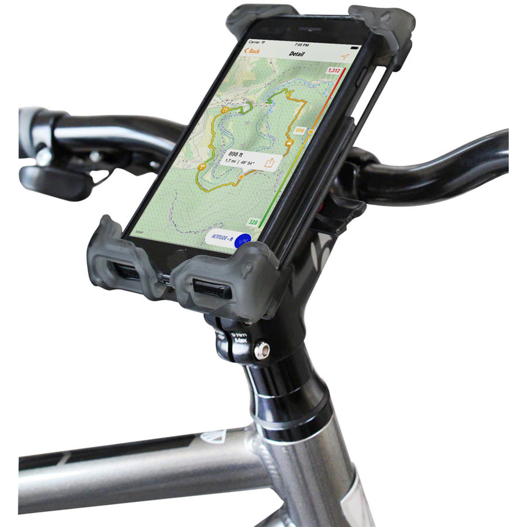 Hefty Holder Plus Smartphone Bike Mount - Clear Gray