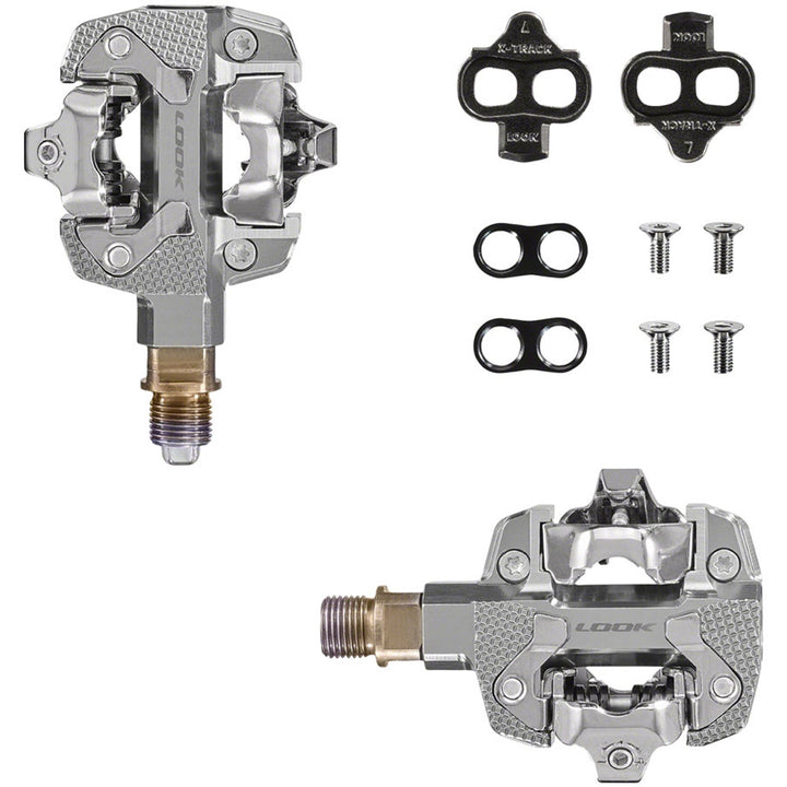 X-TRACK Single Power Pedals - Dual Sided Clipless, Chromoly,  9/16", Silver