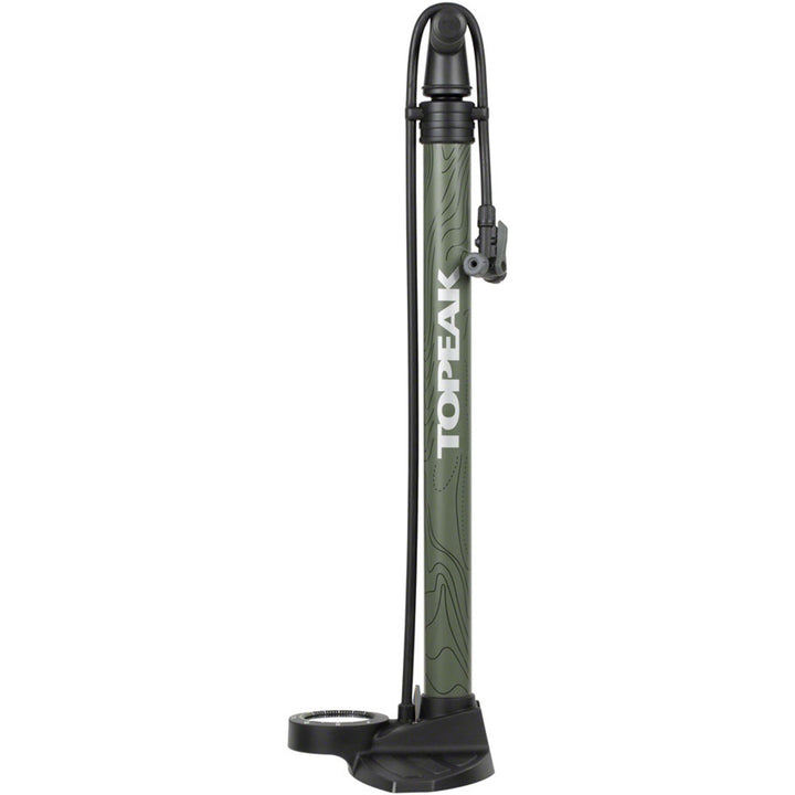 Joeblow Mountain II Floor Pump - Steel Barrel / Plastic Base, 3.5" Gauge, 60 Psi /4 Bar, Twinhead