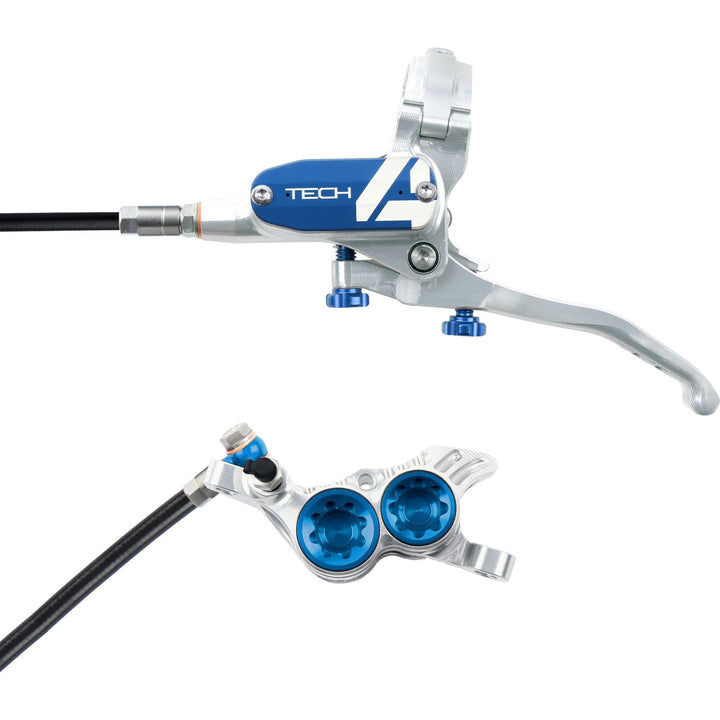 Hope Tech 4 V4 standard hose disc brake - Silver/Blue