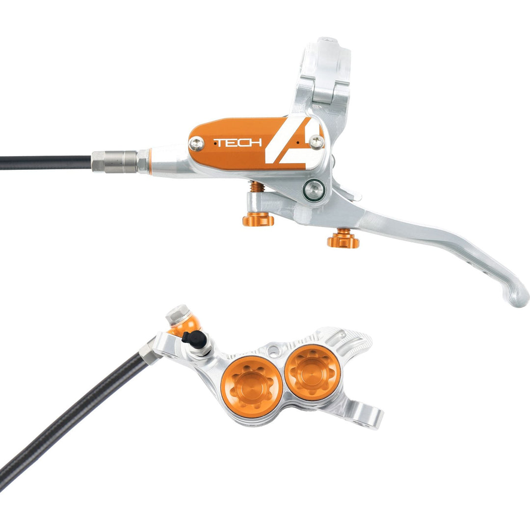 Hope Tech 4 V4 standard hose disc brake - Silver/Orange