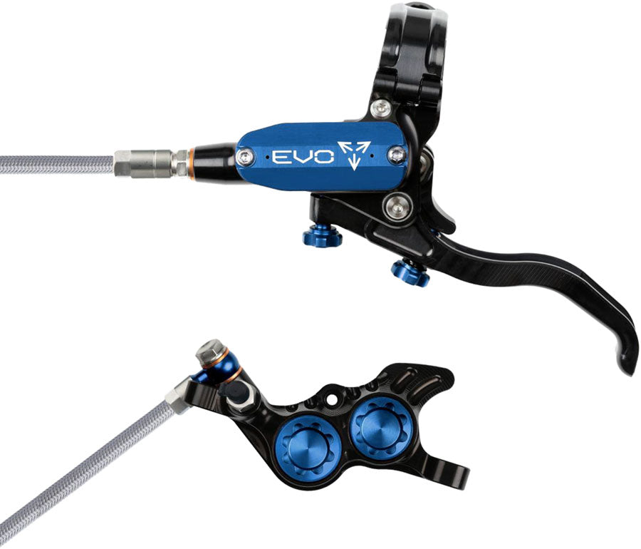 Hope EVO GR4 braided disc brake - Black/Blue - left hand