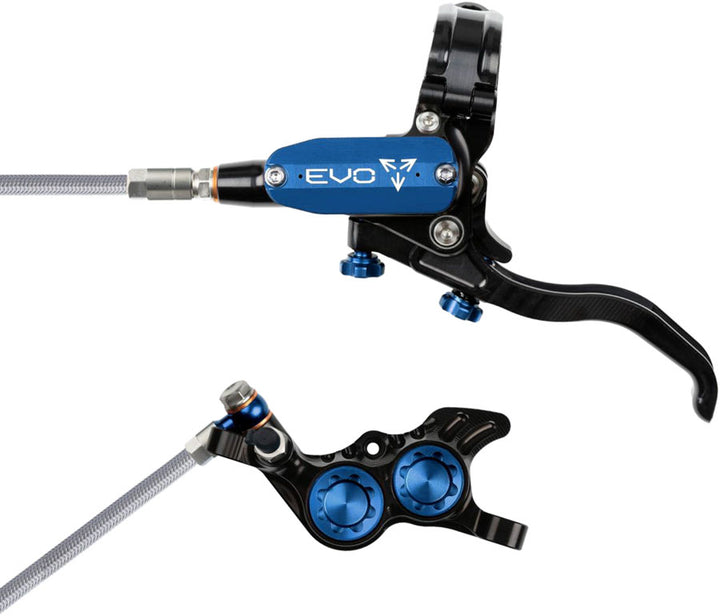 Hope EVO GR4 braided disc brake - Black/Blue - left hand