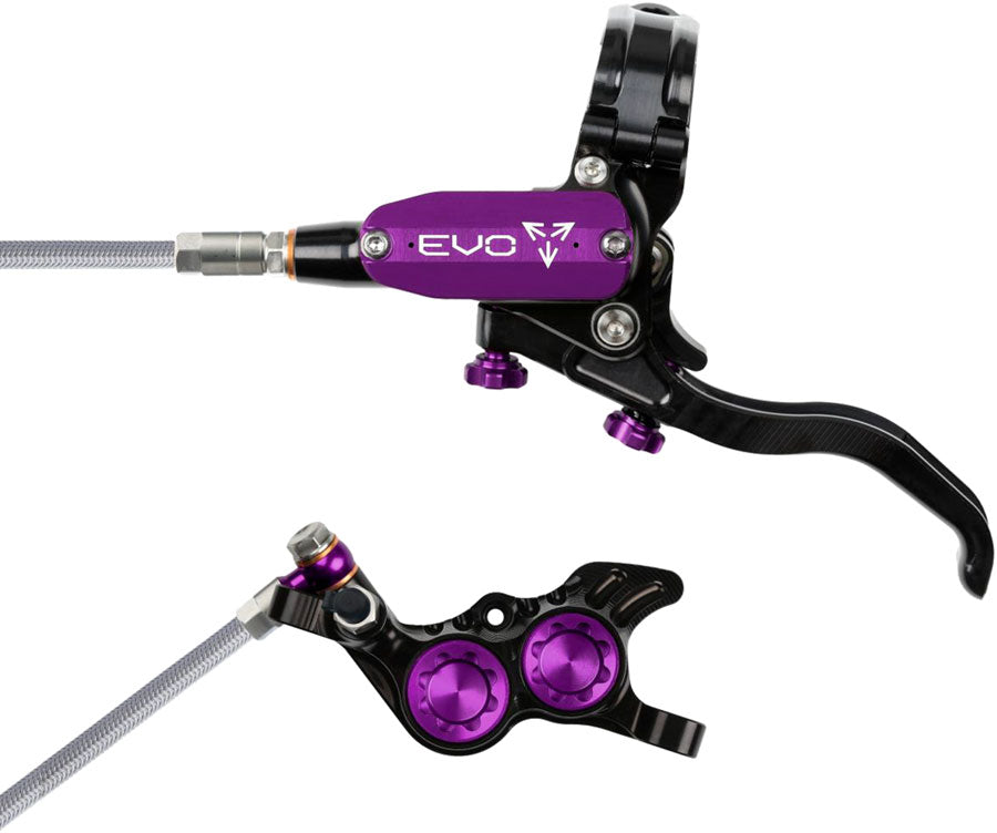 Hope EVO GR4 braided disc brake - Black/Purple - left hand