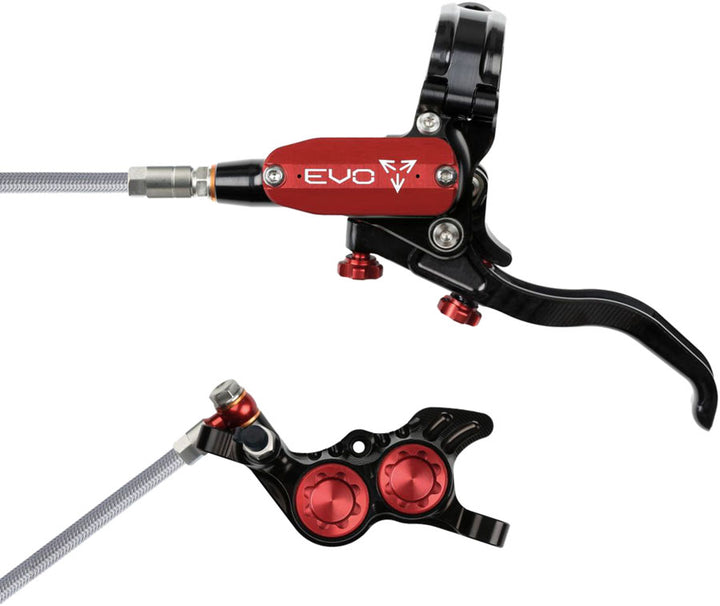 Hope EVO GR4 braided disc brake - Black/Red - left hand