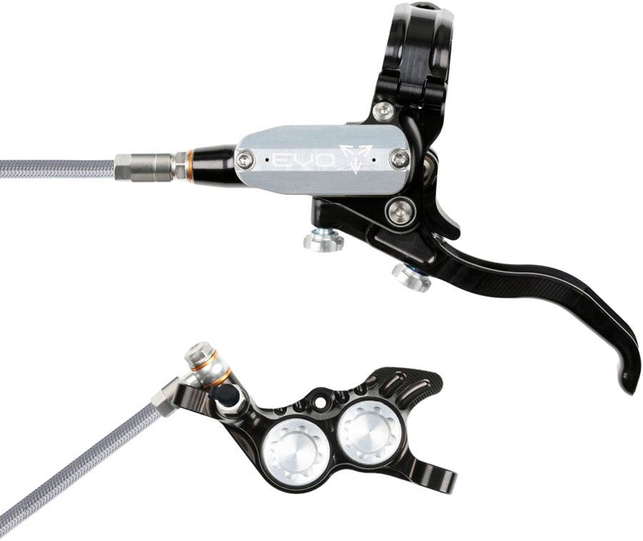 Hope EVO GR4 braided disc brake - Black/Silver - left hand