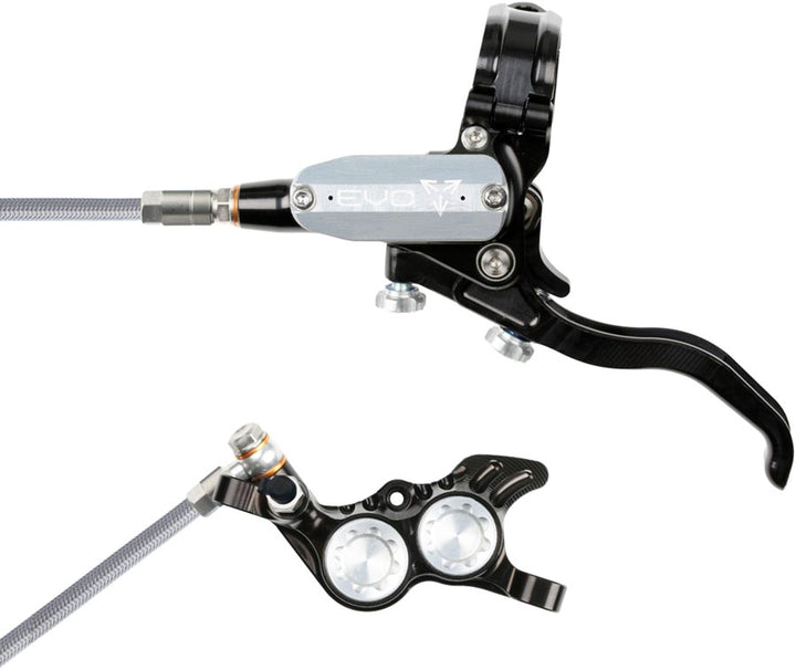 Hope EVO GR4 braided disc brake - Black/Silver - left hand