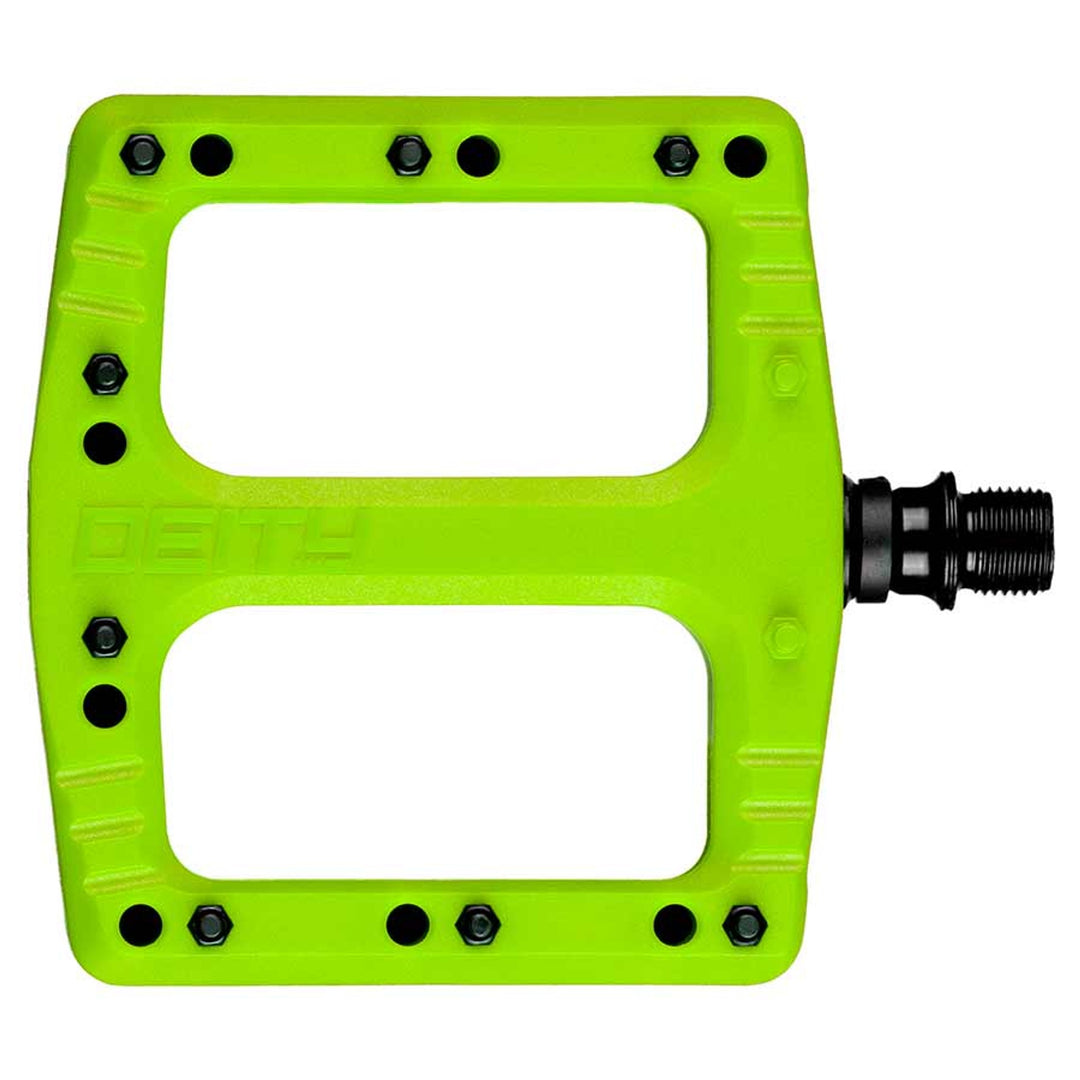 Deftrap, Platform Pedals, Body: Nylon, Spindle: Cr-Mo, Green, Pair