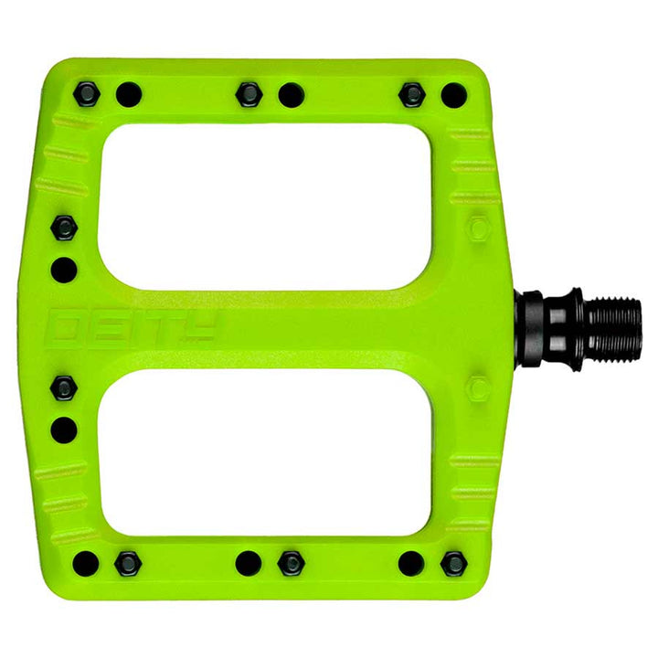Deftrap, Platform Pedals, Body: Nylon, Spindle: Cr-Mo, Green, Pair