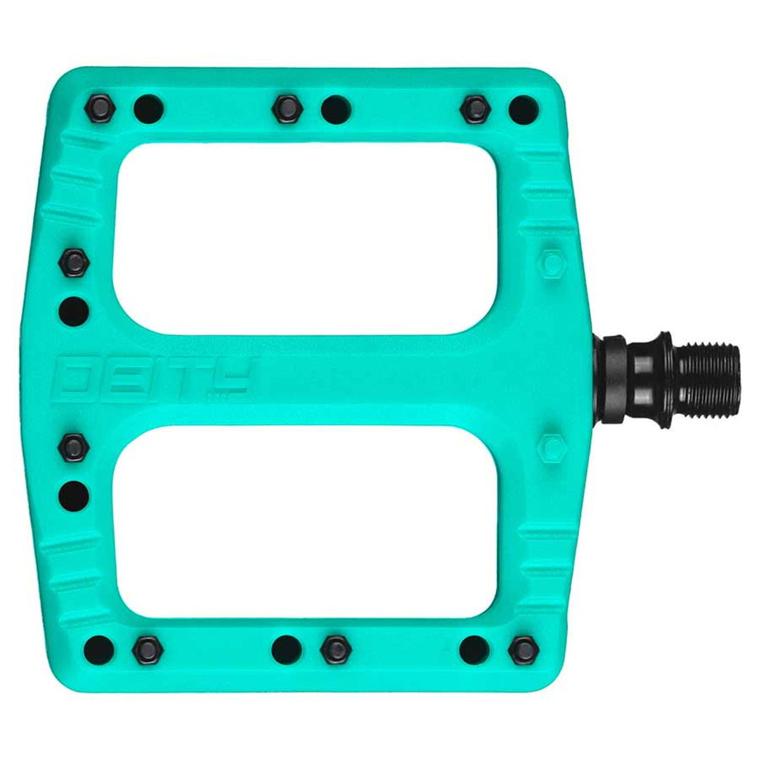 Deftrap, Platform Pedals, Body: Nylon, Spindle: Cr-Mo, Green, Pair