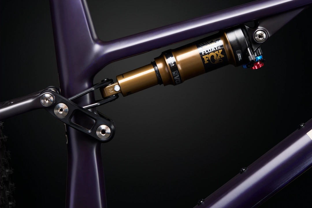 26 Norco Revolver C1 130 Royal Purple Raw Carbon rear shock product image