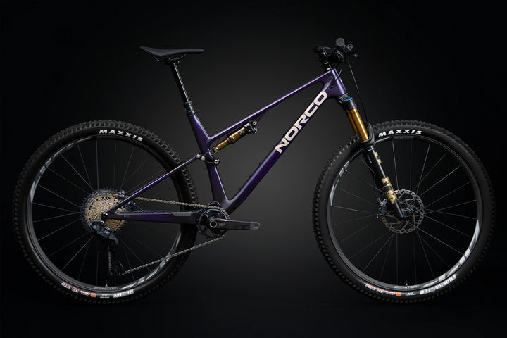 26 Norco Revolver C1 130 Royal Purple Raw Carbon side-view product image